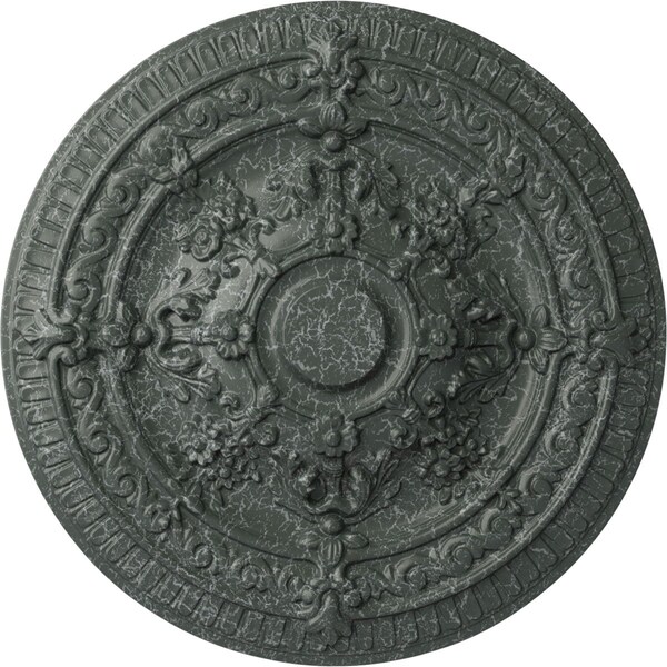 Ekena Millwork Vincent Ceiling Medallion (Fits Canopies up to 6"), Hand-Painted Athenian Green Crackle, 26"OD x 3"P CM26VIAGC - main